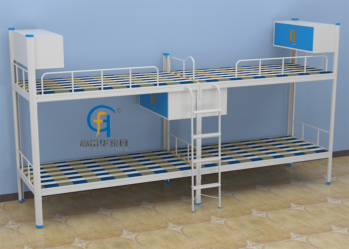 学生宿舍双层铁床图片